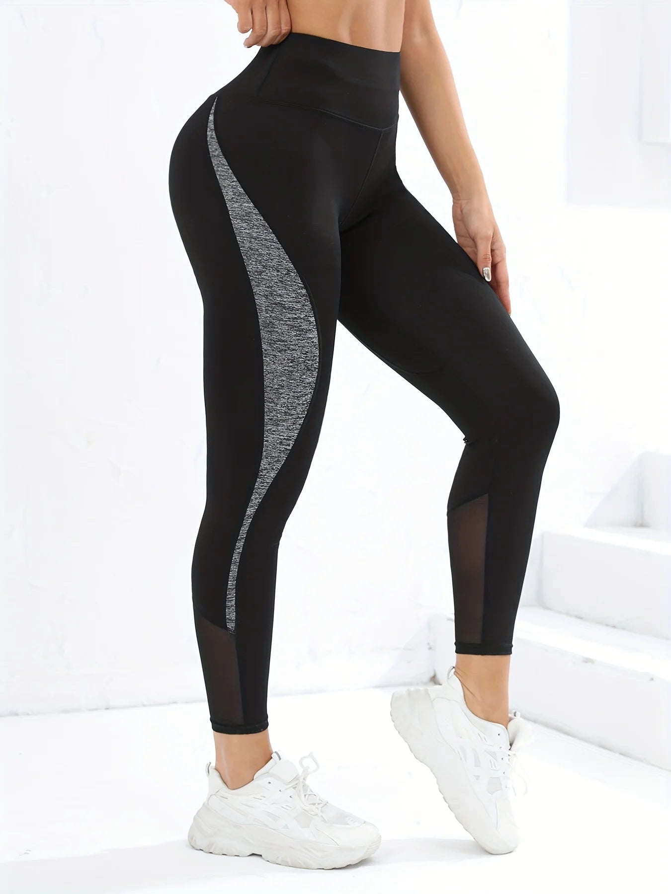 High Waist Splicing Multi Color Yoga Leggings Tummy Tightening Fitness Running Four Way Stretch Yoga Pants