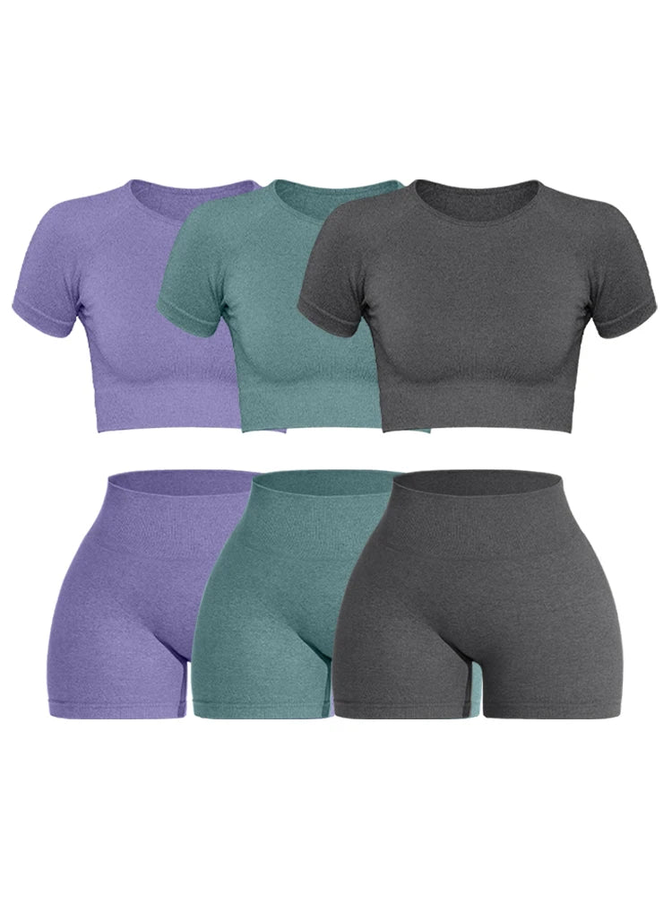 2PCS Women'S Sports Yoga Set Seamless Ribbed Knitted Fitness Sportswear