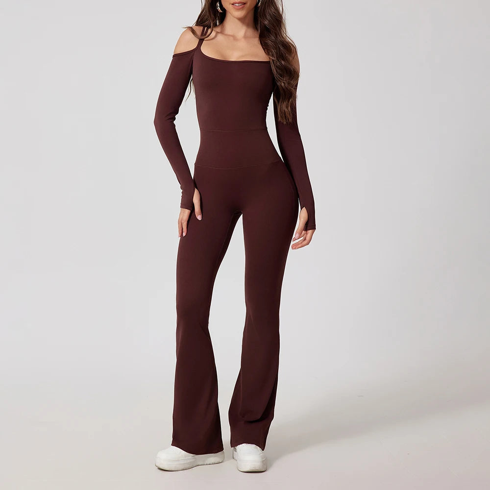 Yoga Jumpsuit Women'S Gym Fitness Bodysuits Sports Overalls for Woman Tracksuit Yoga Clothing Female Flared Trousers Sportswear